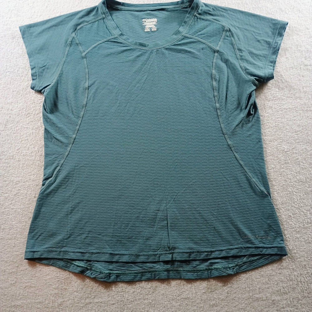 Columbia Womens Titanium Omni-Shade Shirt Teal Medium Sun Protection Tee